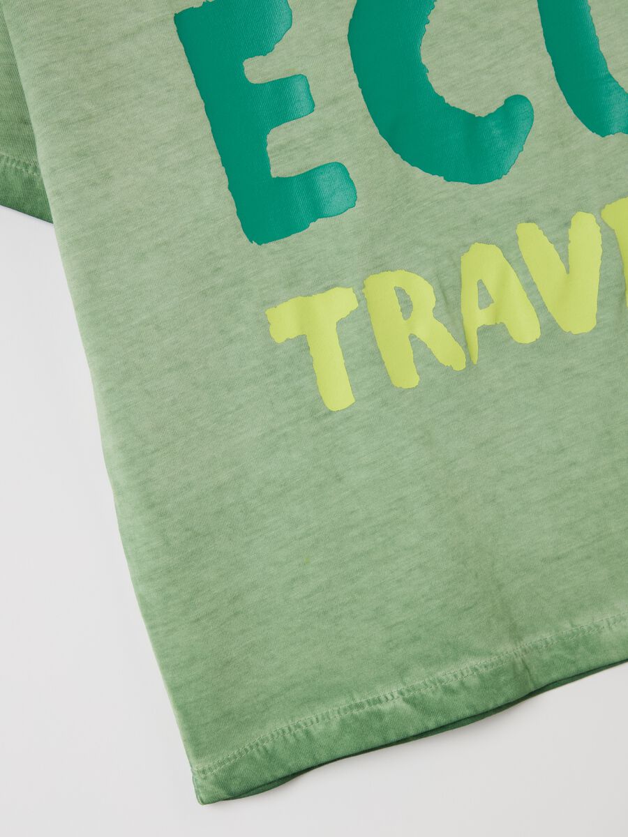 Cotton T-shirt with "Green Eco Travel" print_3