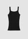 Black pure cotton tank top regular fit with wide shoulder_4
