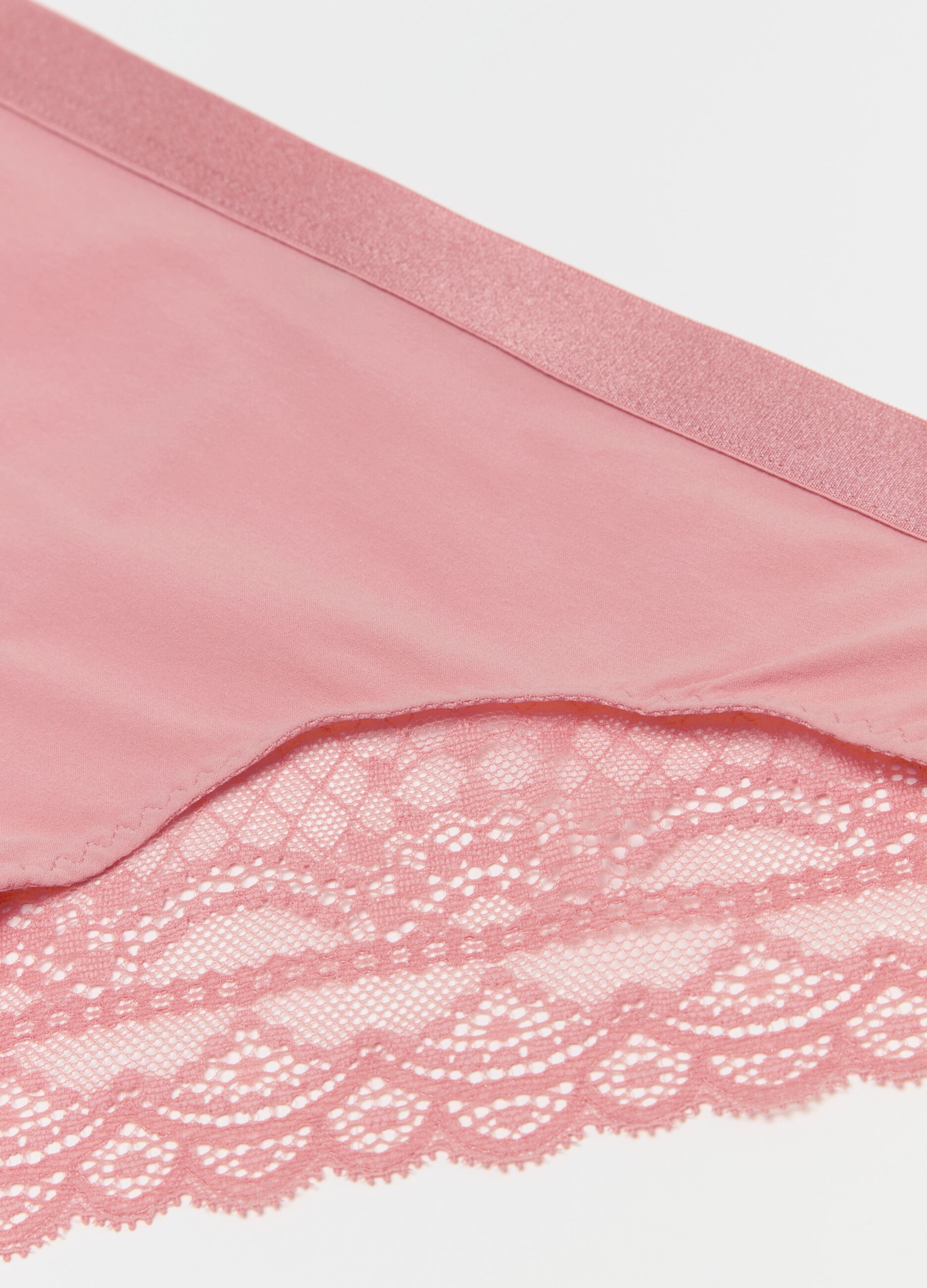 Microfibre Brazilian-cut briefs with lace back