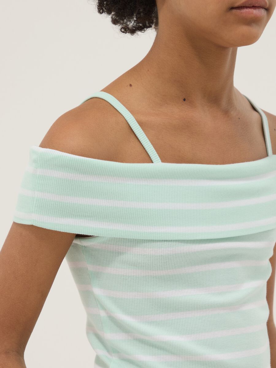 Girls&rsquo; multicolour striped stretch cotton camisole top_2