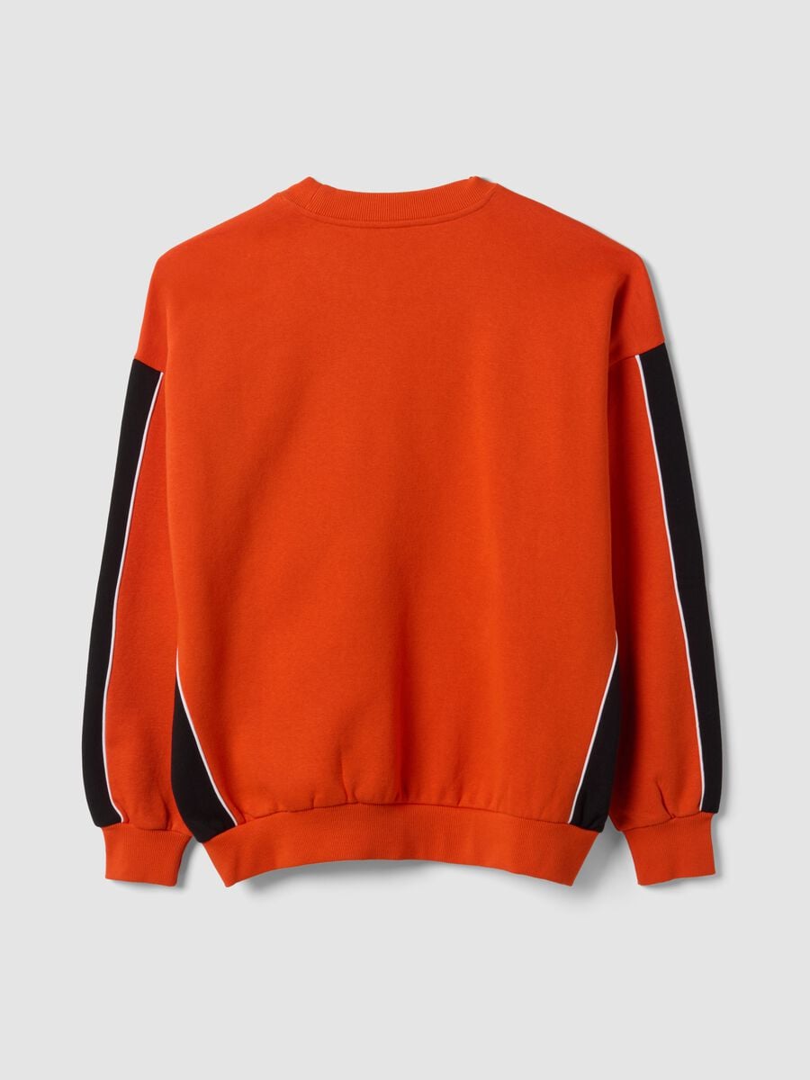 Red cotton-blend sweatshirt with Anaheim Ducks print_6