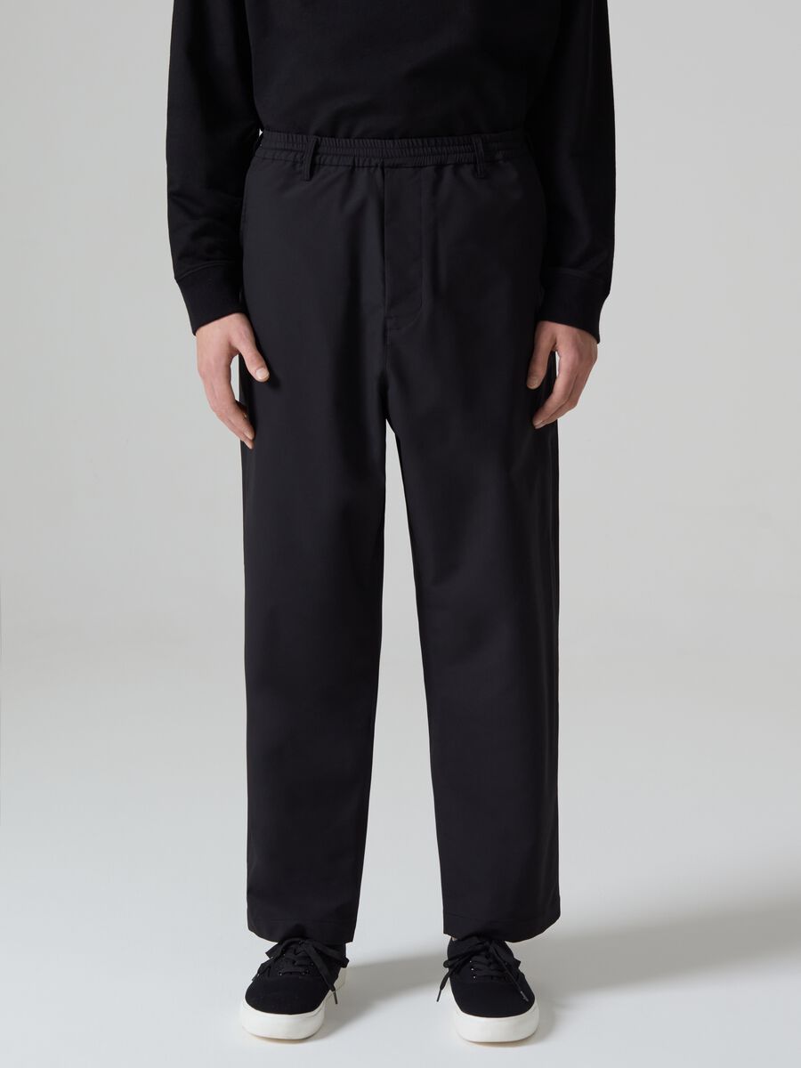 PIOMBO Selection straight-fit trousers in technical fabric_2