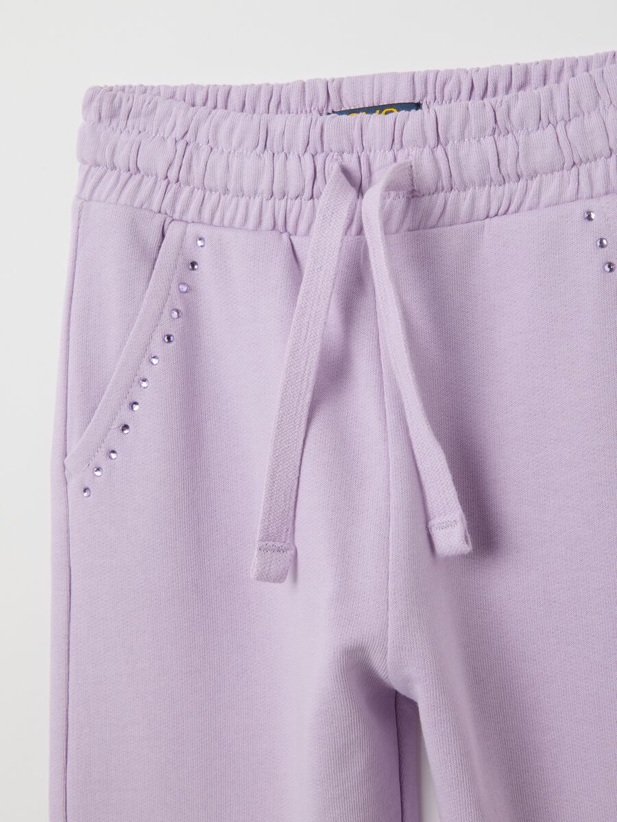 Girls' black pure cotton regular fit joggers_2