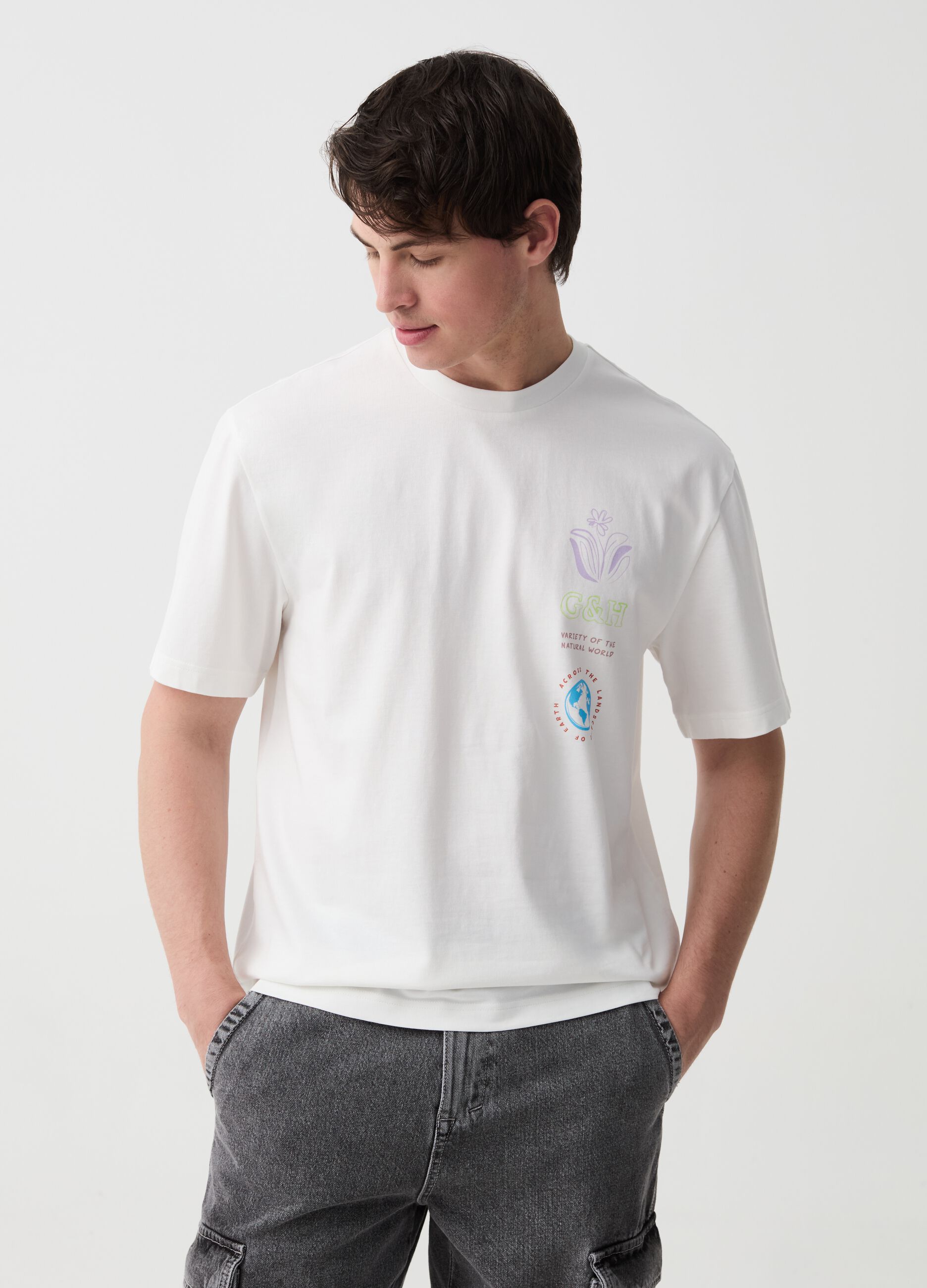 T-shirt in cotone con stampa