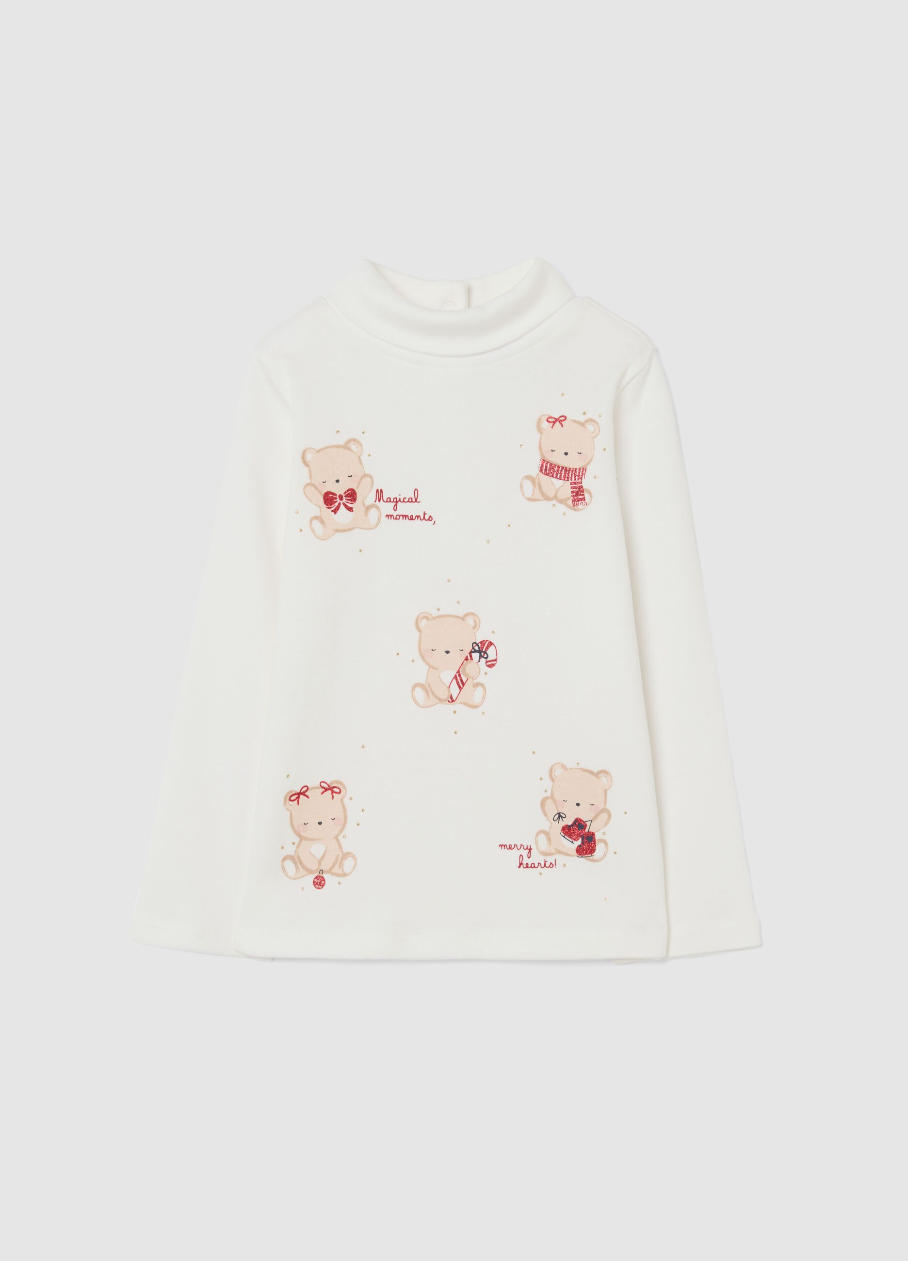 Girls' white pure cotton regular fit top with print