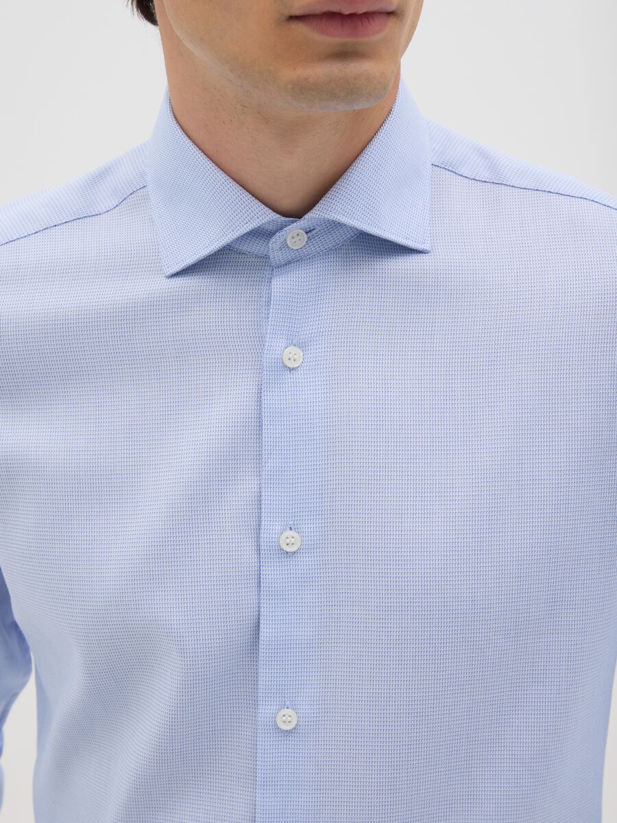 Men's Light Blue Pure Cotton Slim Fit Shirt_1