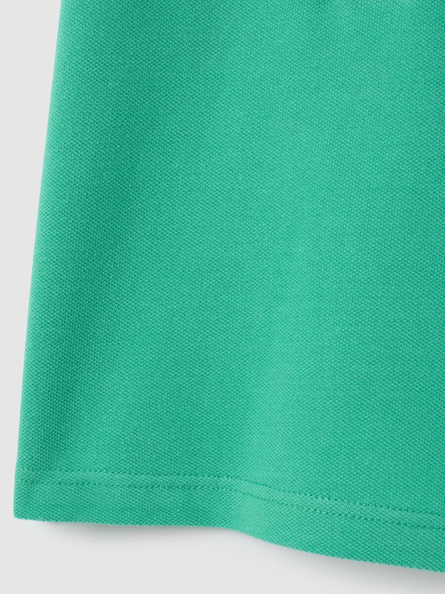 Polo da bambino in puro cotone verde regular fit_3
