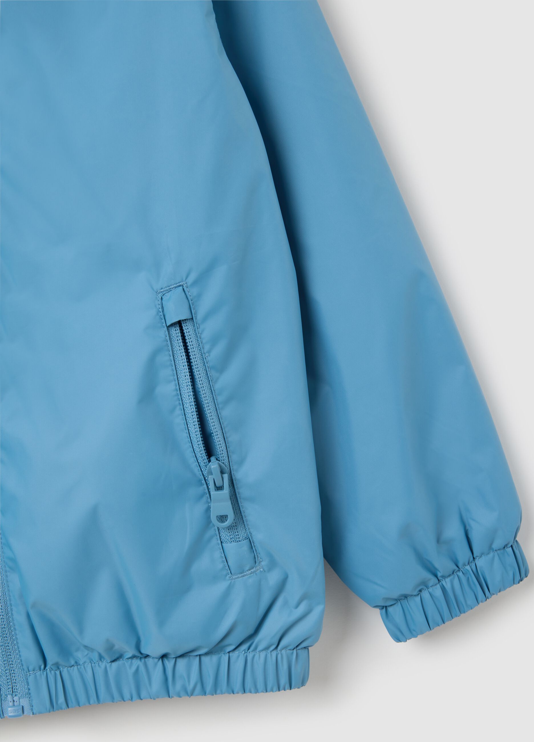 Regular Fit Kid's Jacket in Blue Fabric