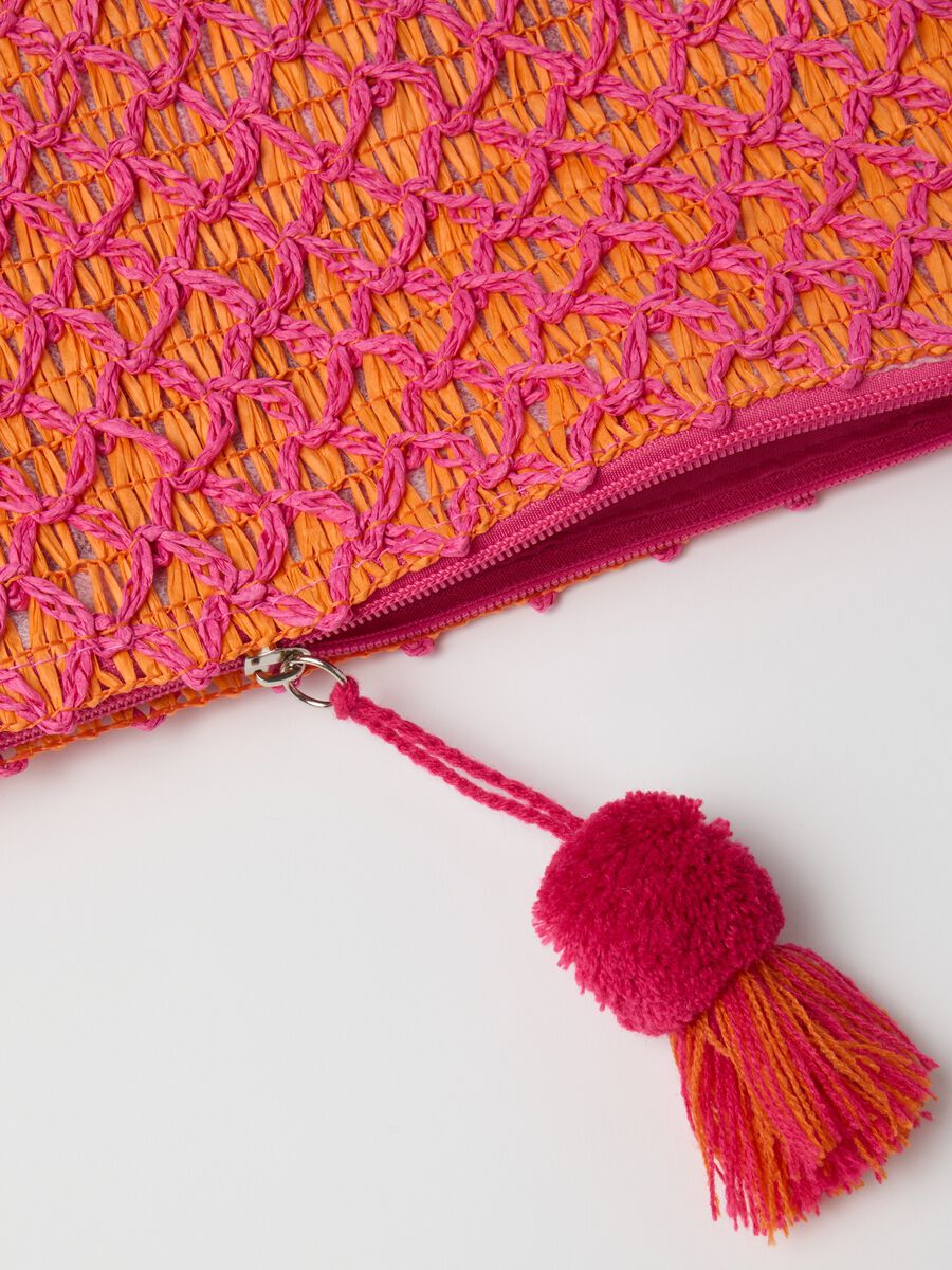 Pochette intrecciata arancione e fucsia_2