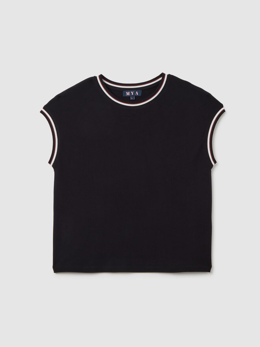 Black Stretch Short-Sleeve Top_4