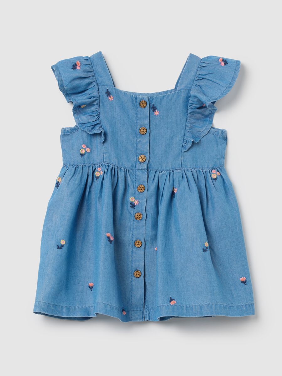 Lyocell Dress with Fagottino Floral Embroidery_1