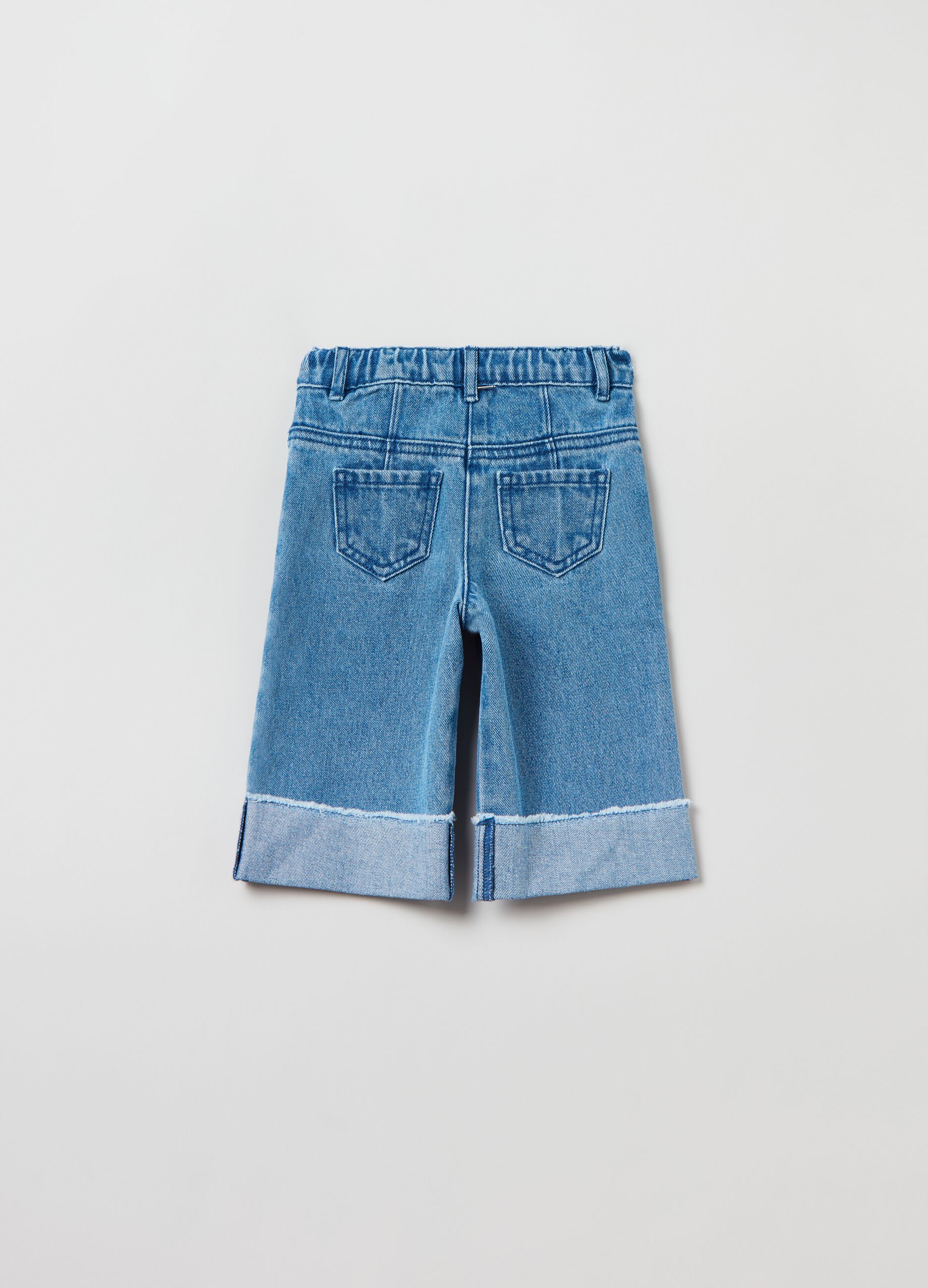 Jeans wide leg con ricamo Minnie_1