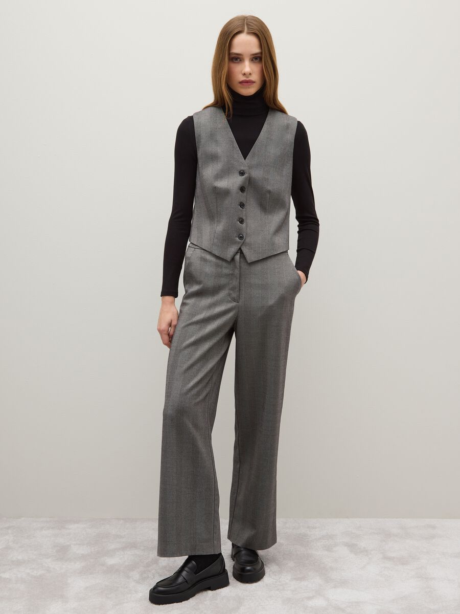 Grey regular fit waistcoat with buttons_2