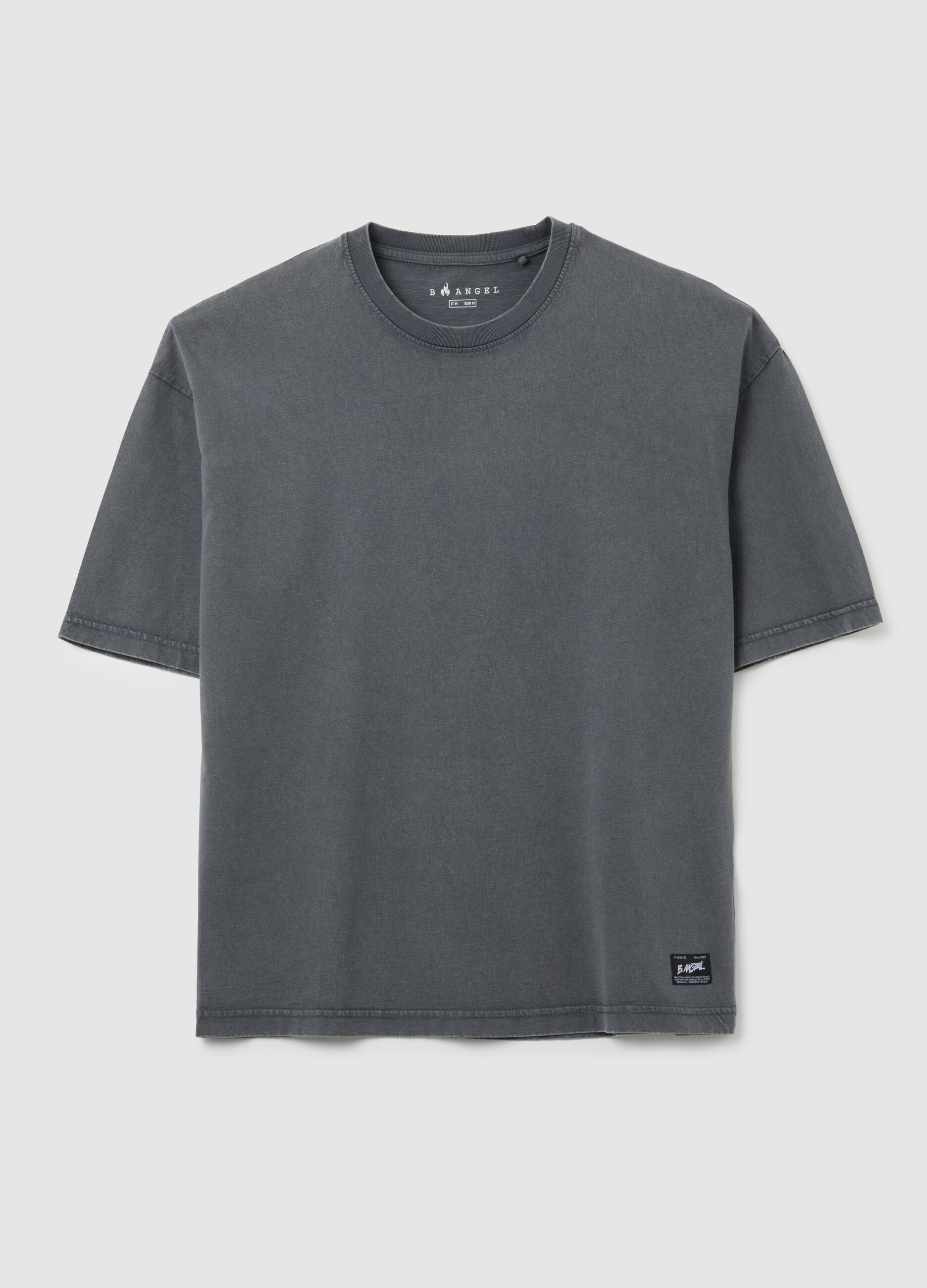 Grey pure cotton boxy fit T-shirt