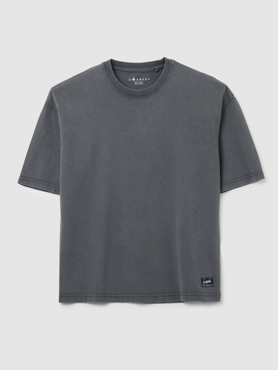 T-shirt in puro cotone grigia boxy fit_0