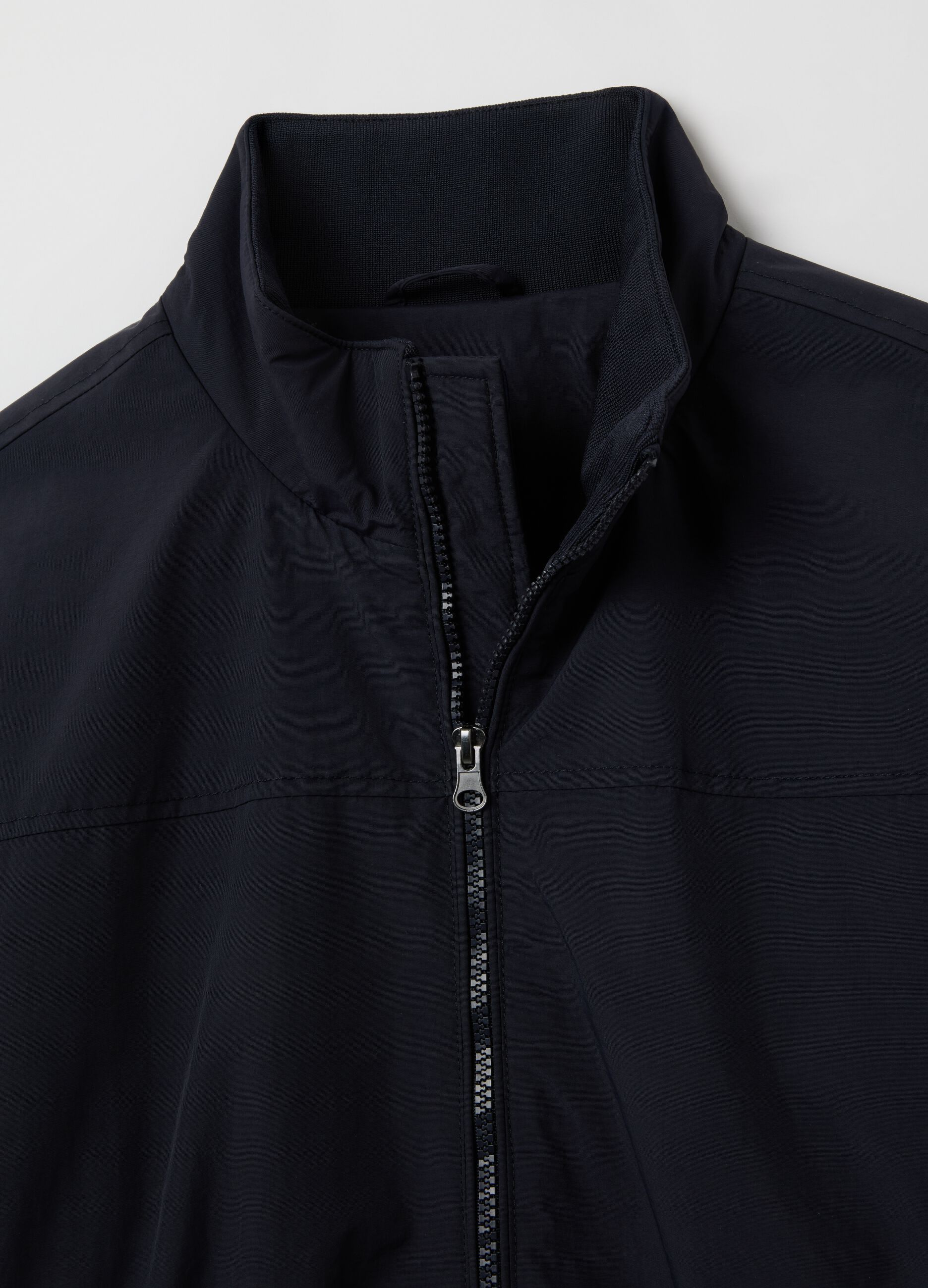 Padded Blue Jacket with Zip Closure