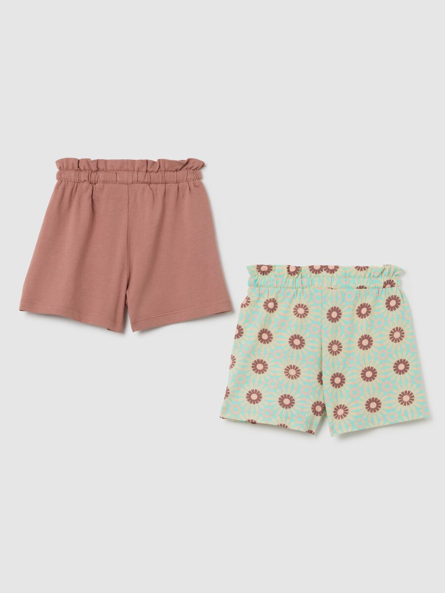 Girl's multicolour regular fit pure cotton shorts set_1