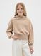 Girls' beige cropped sweatshirt in pure cotton regular fit_0