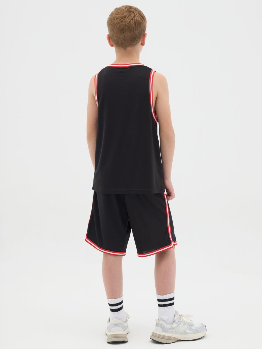 Completo sportivo da ragazzo in tessuto nero_3