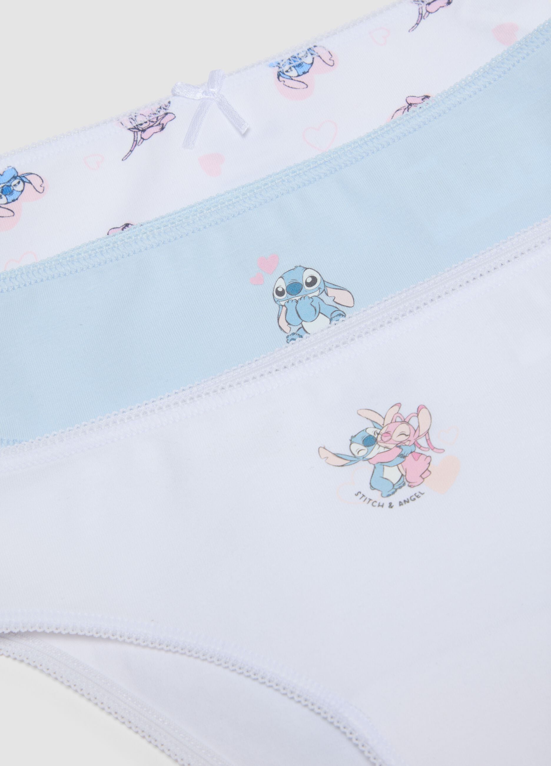 5-pack of multicolour organic stretch cotton briefs with Stitch print