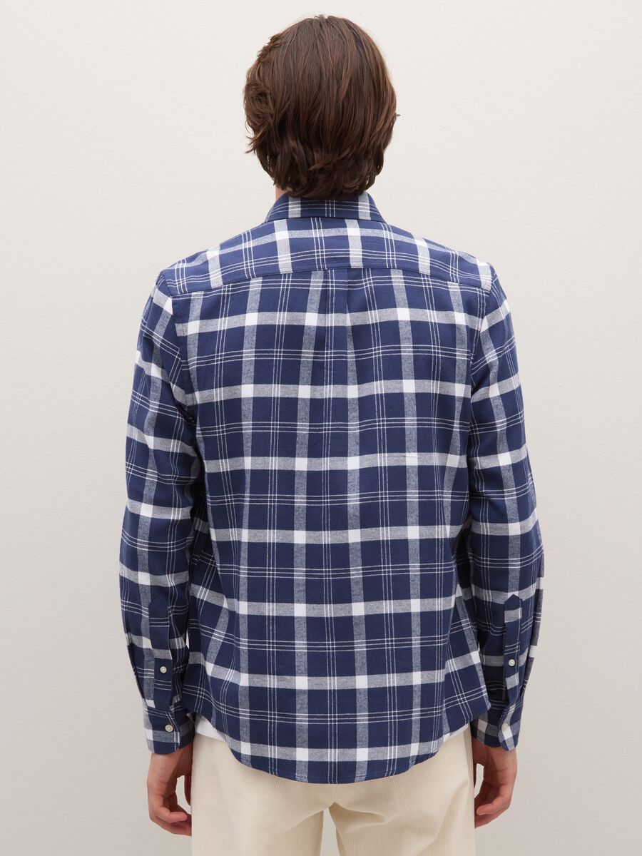 Multicolour checkered pure cotton regular fit flannel shirt_3