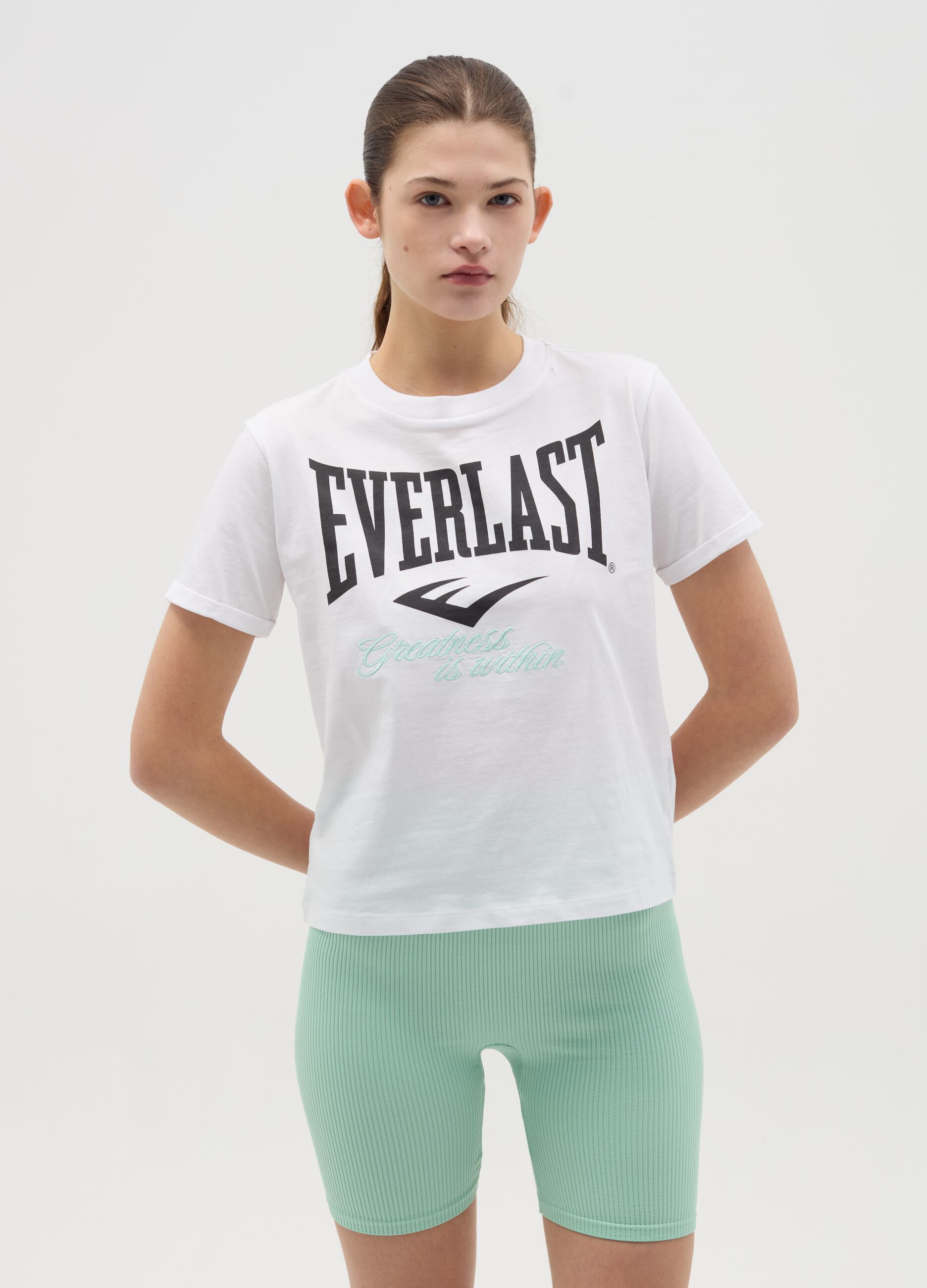 T-shirt with logo print and embroidery