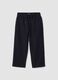Pantaloni blu in twill di cotone elasticizzato regular fit_0
