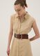 Beige viscose and linen-blend shirt dress, regular fit_1