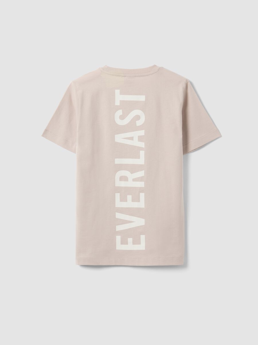 Beige pure cotton regular-fit printed T-shirt for girls_5