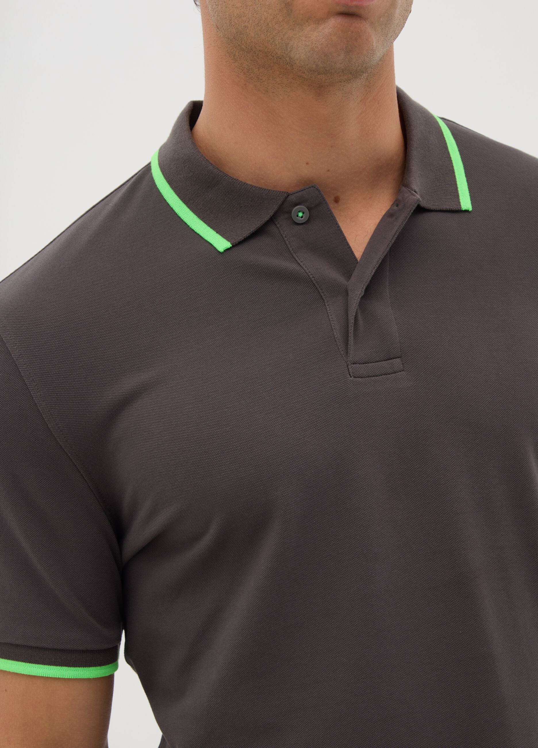 Polo da uomo in cotone elasticizzato multicolor regular fit