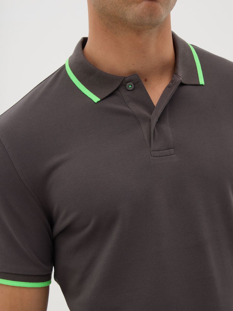 Men's multicoloured stretch cotton polo shirt, regular fit_2