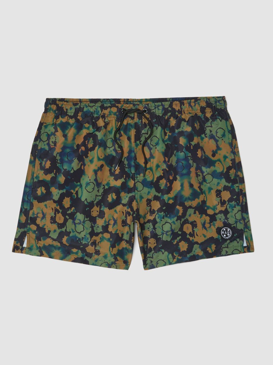 Multicolour camouflage swim shorts with drawstring_4