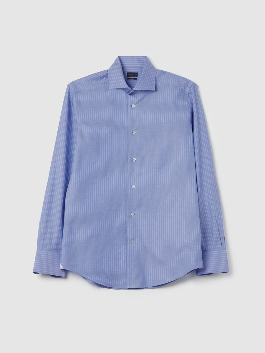 Slim-fit shirt in striped cotton_4