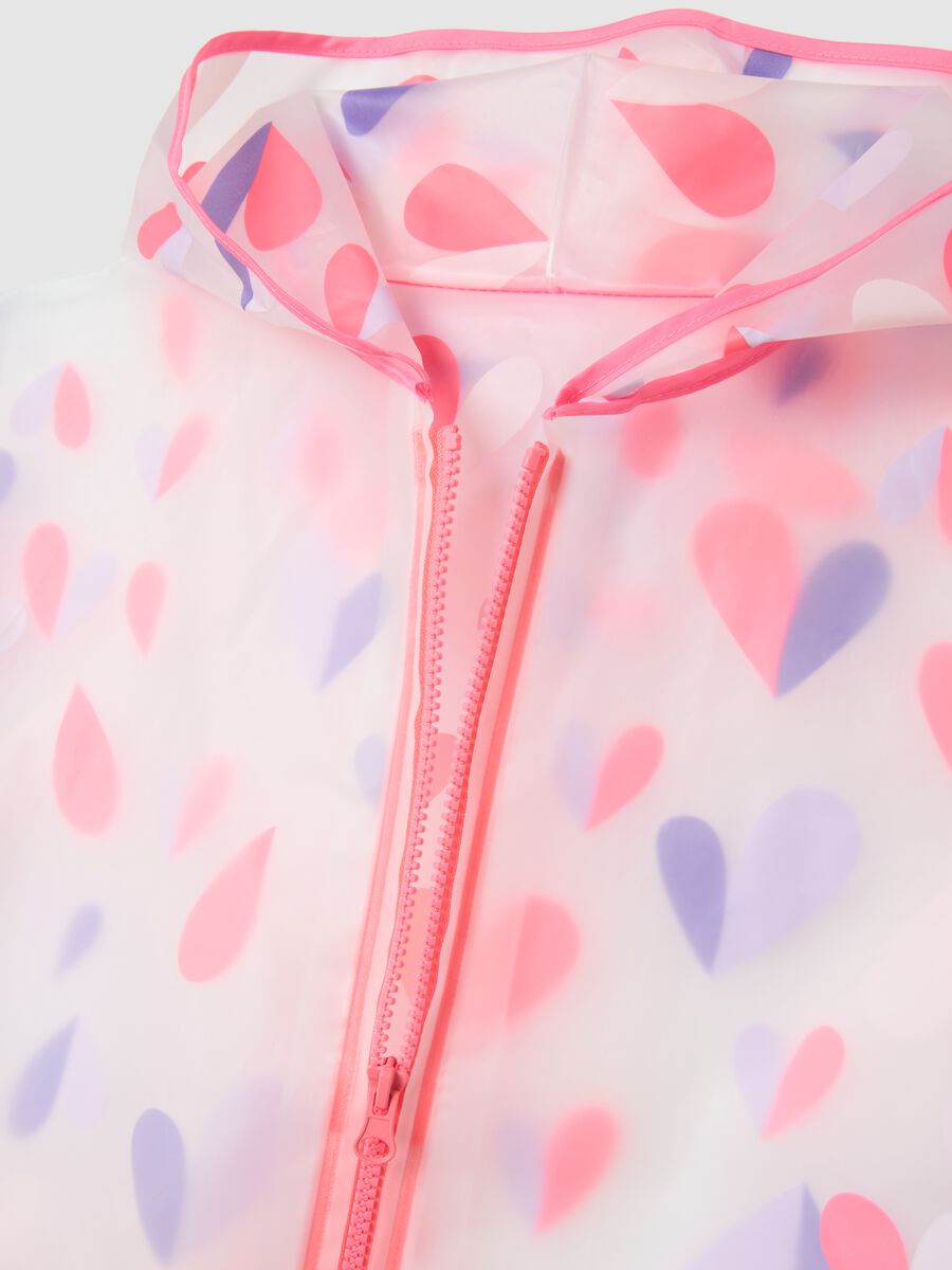 Multicoloured waterproof poncho for girls with Disney print_3