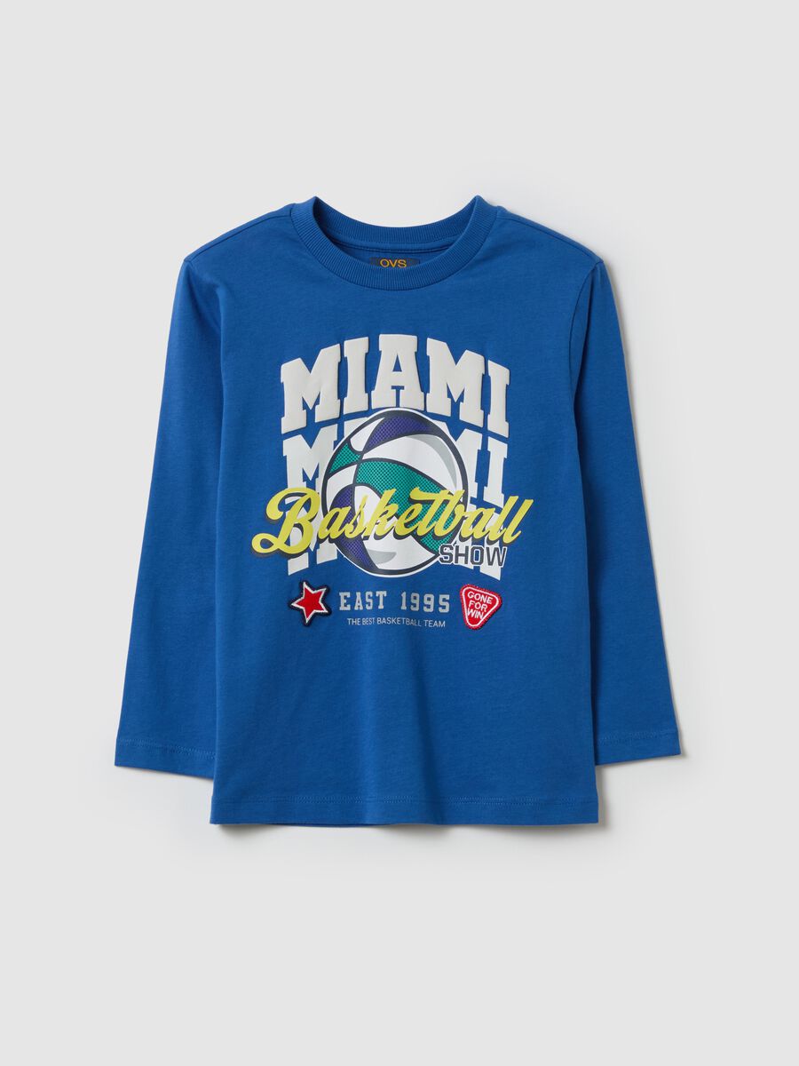 Long-sleeved T-shirt with basket print_0