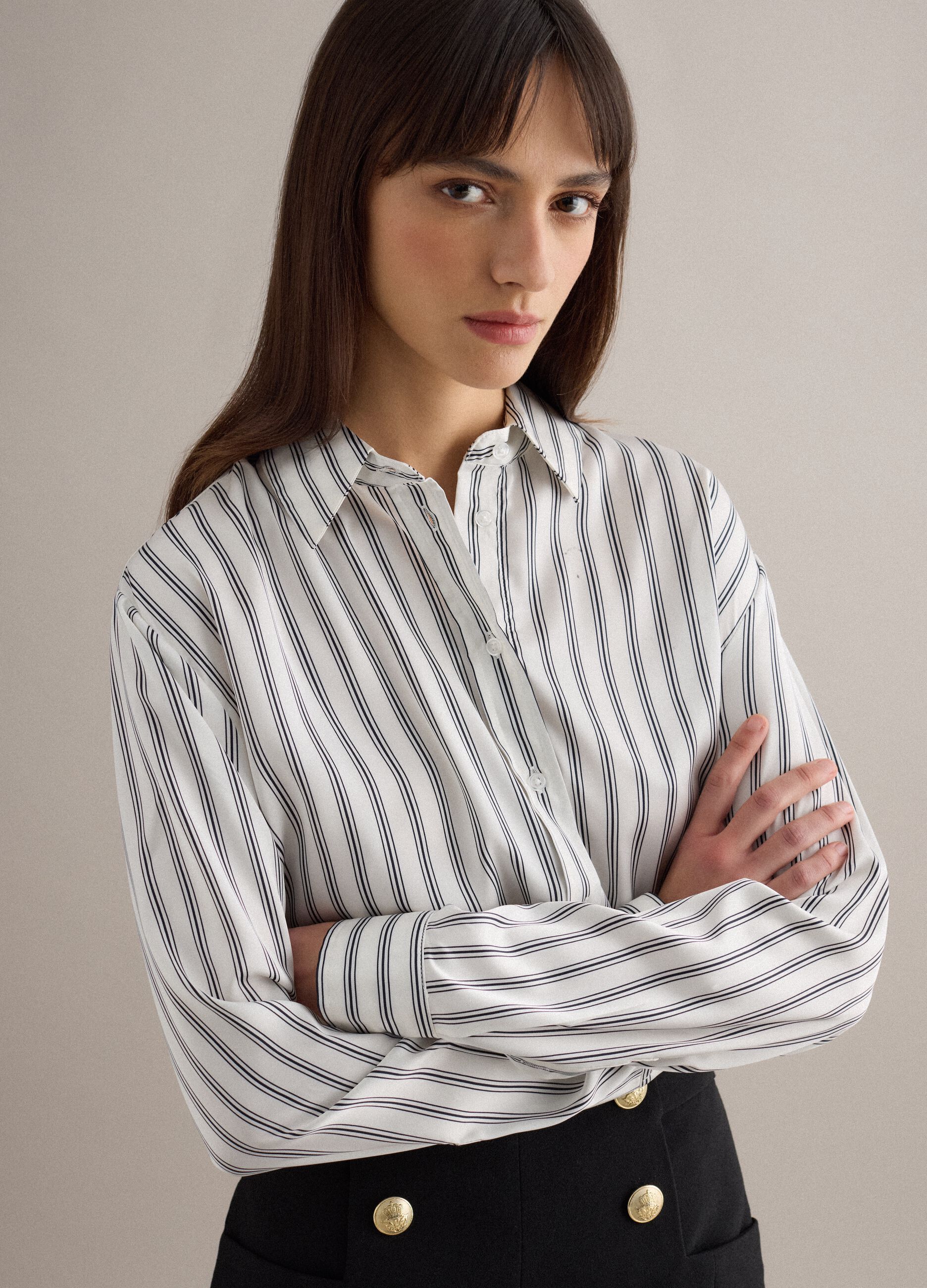 Regular fit multicolour striped long sleeve shirt