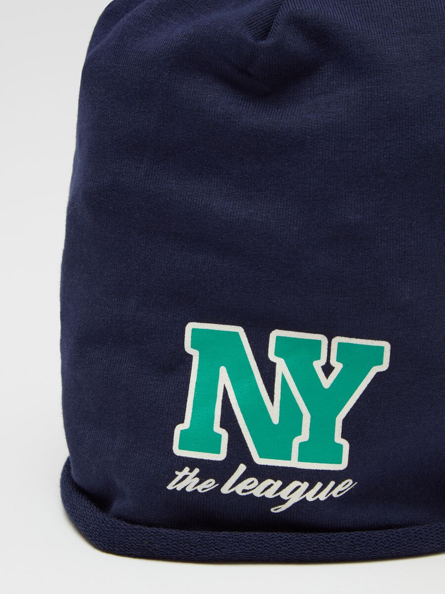 French terry hat with "NY the league" print_2