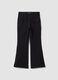 Girls&rsquo; black flared stretch-cotton jeggings_0