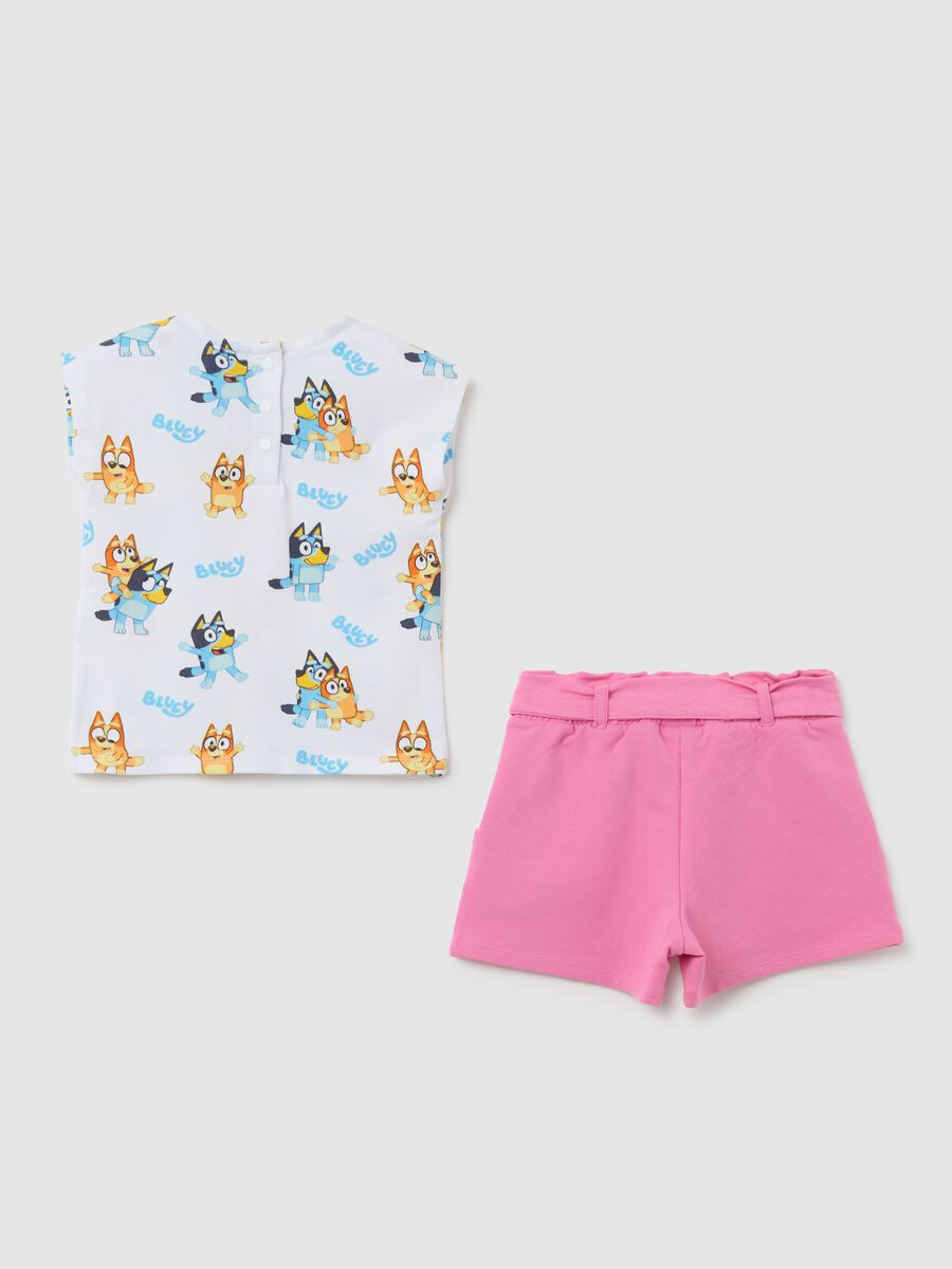 Completino da bambina in cotone bianco regular fit con stampa_1