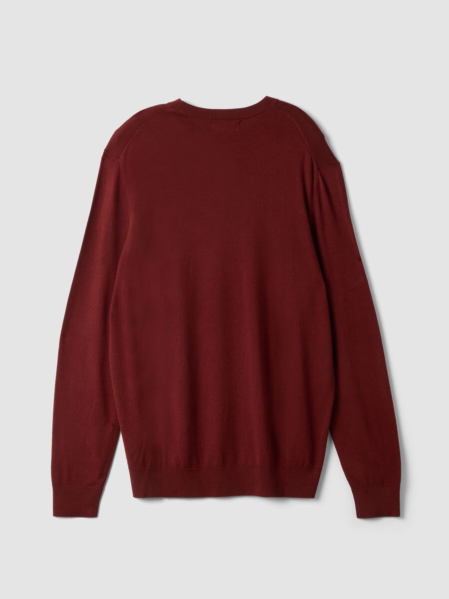 Maglia girocollo rossa in misto viscosa regular fit_2