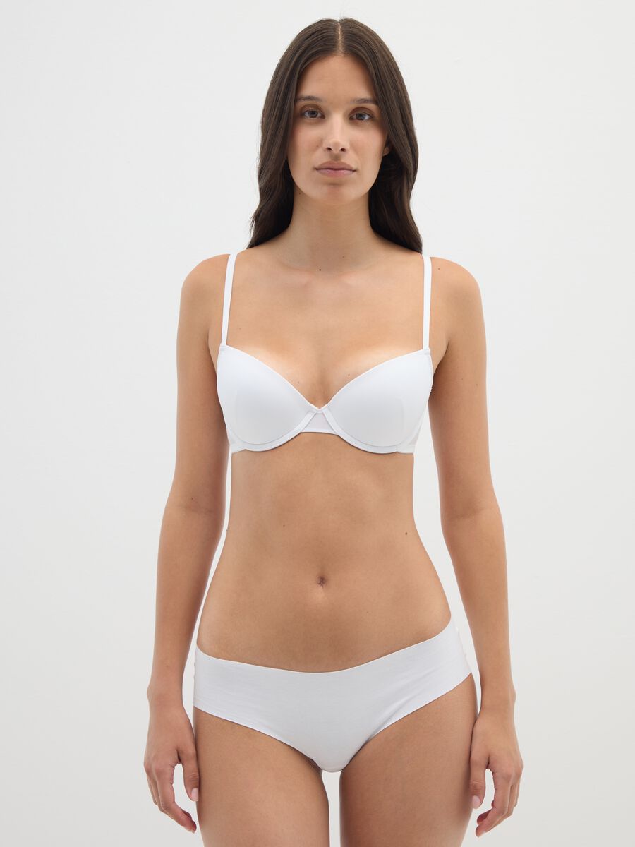 Reggiseno in tessuto elasticizzato bianco_1