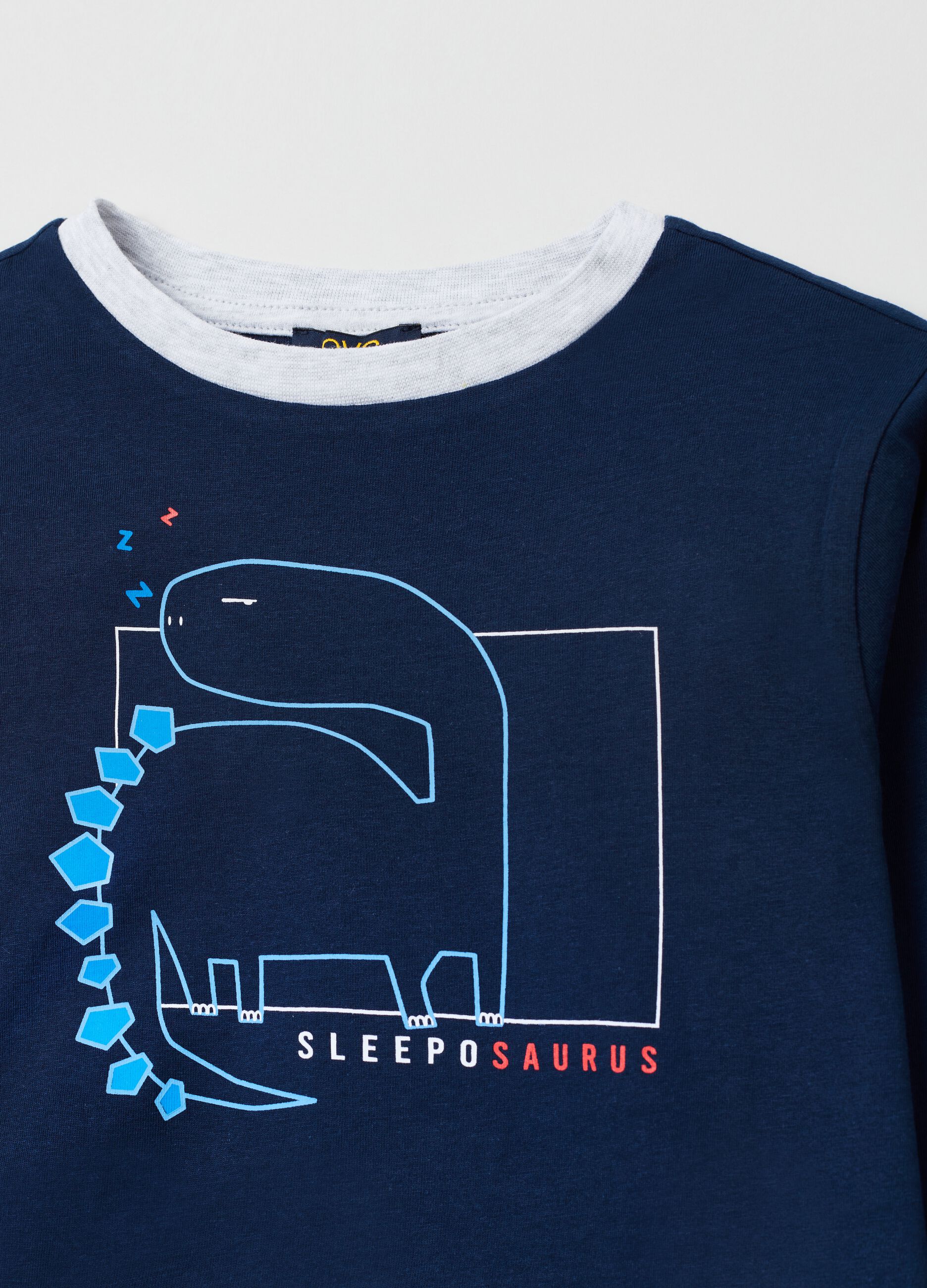Long pyjamas with dinosaur print