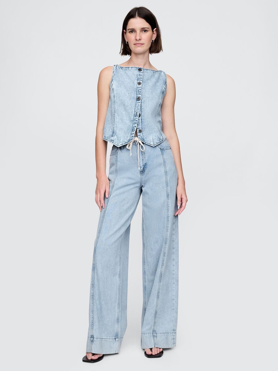 Pantaloni ampi in denim chiaro Gap_1