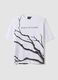 White pure cotton T-shirt with foliage print_0
