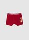 Red regular fit stretch cotton boxer with print_4