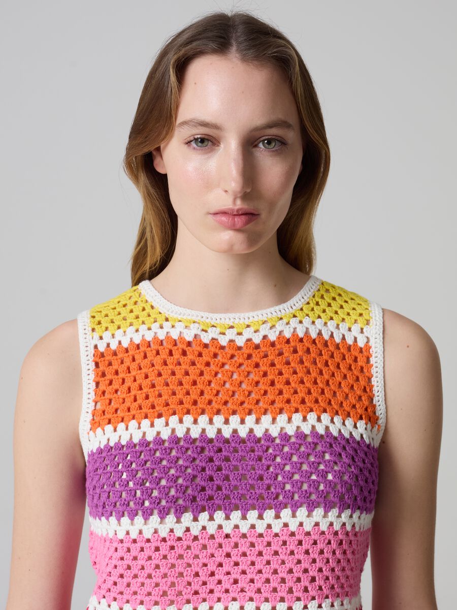 Tank top crochet a righe multicolor_1