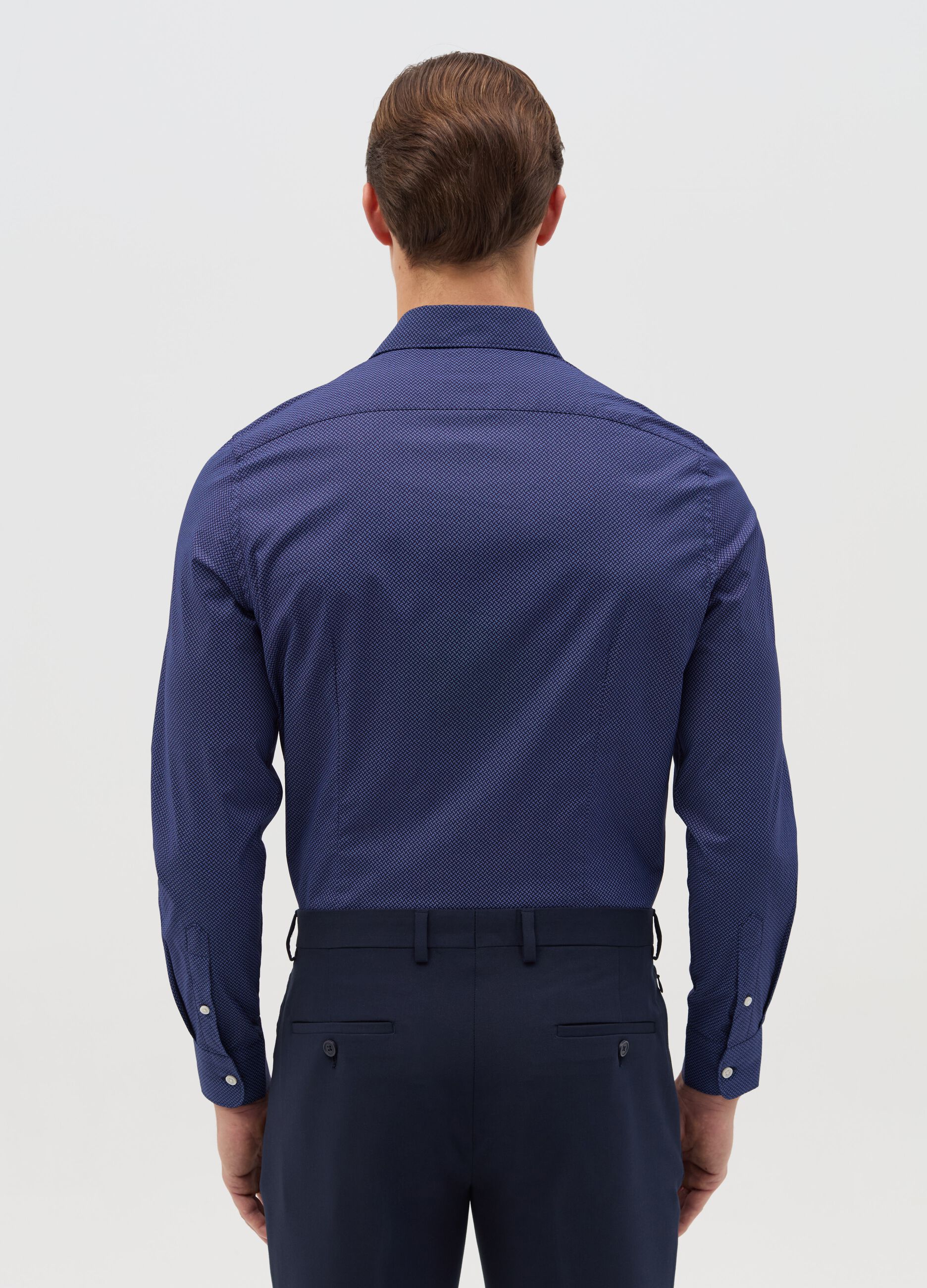Slim-fit shirt with micro pattern