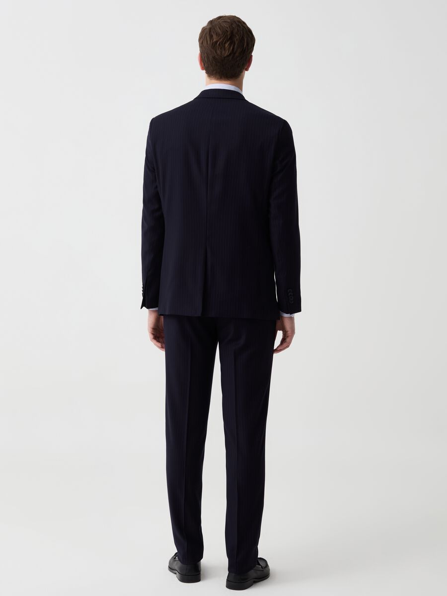 Slim-fit single-breasted pinstriped suit_2