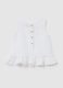 Baby girls&rsquo; white cotton and linen regular-fit top with frills_1