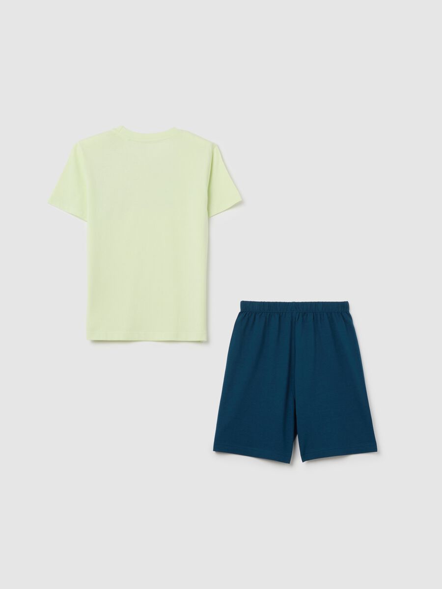 Multicolour pure cotton kids' T-shirt and shorts set with regular fit_1